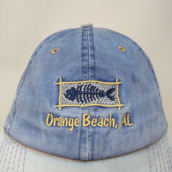 Orange Beach Alabama Mens Strapback Hat Blue Adjustable Embroidered Logo - Picture 4 of 11